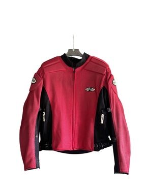 Joe Rocket Men’s Large Red Black Mesh Armored Motorcycle Riding Jacket